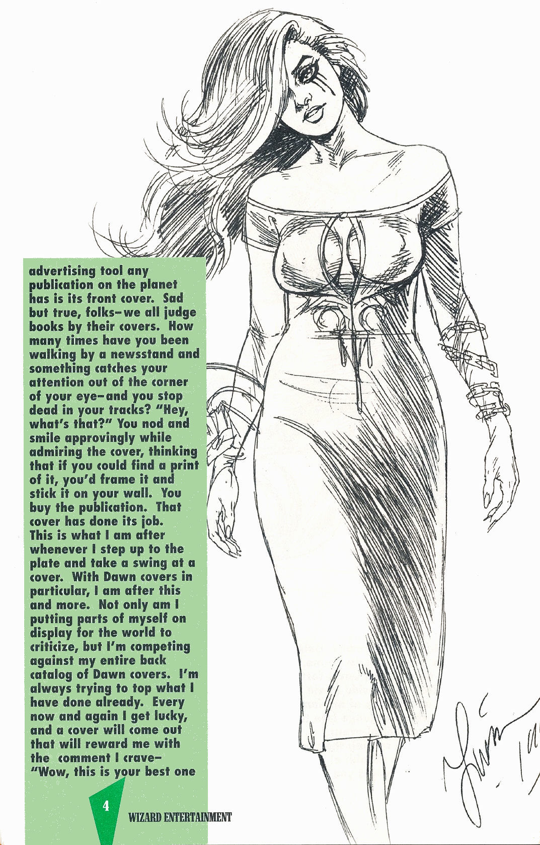 J. MICHAEL LINSNER - 1999 DAWN  GENESIS EDITION SKETCHBOOK page 6 full