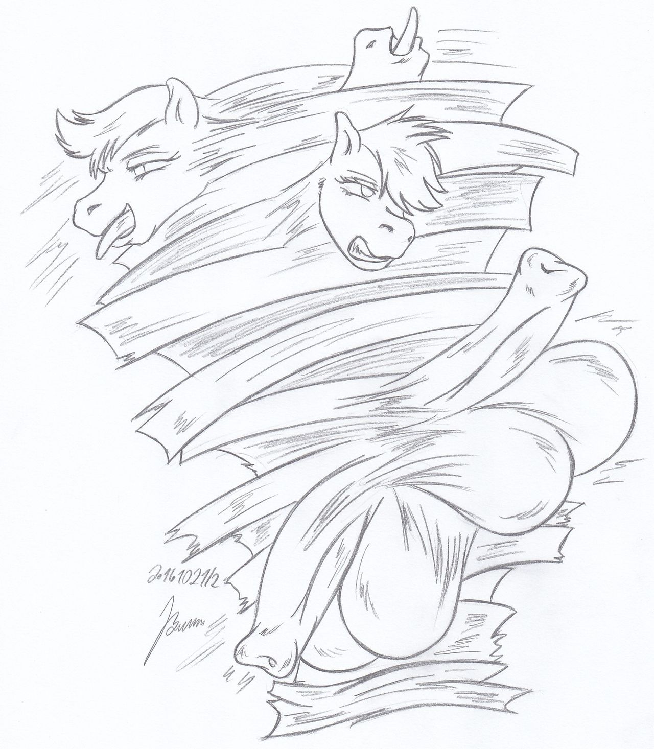 Shiraki Meiko &amp; Titus -  _ My miny Sketches work page 3 full