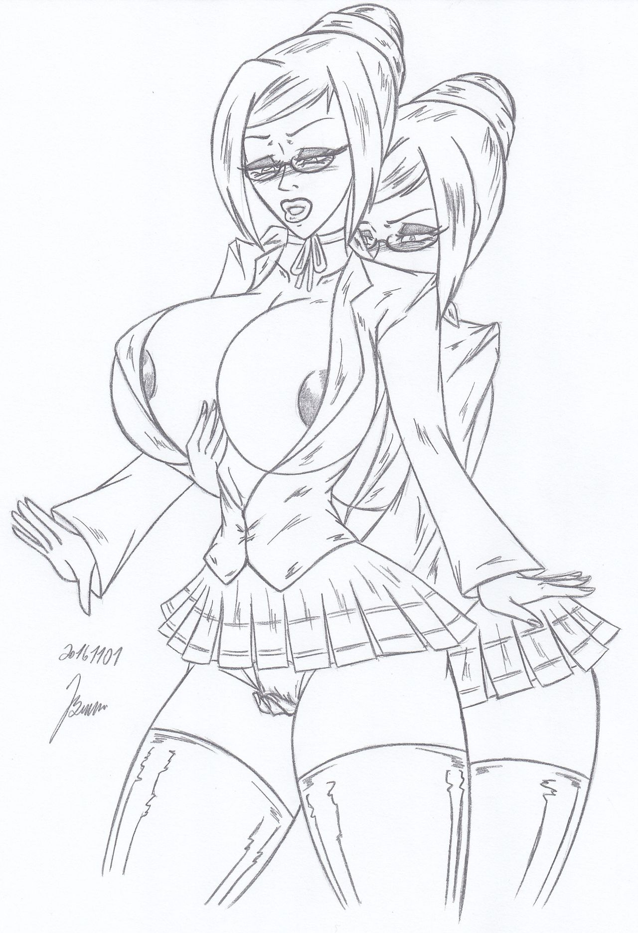 Shiraki Meiko &amp; Titus -  _ My miny Sketches work page 7 full