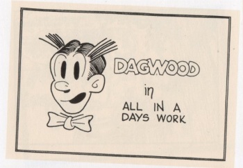 Dagwood in All in a Day's Work cover