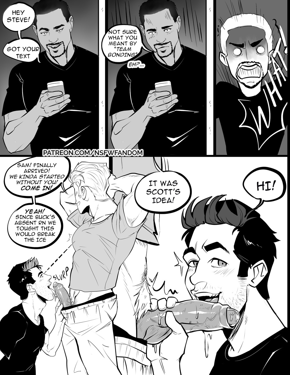 Antman, Cap, and Falcon Threesome page 1 full