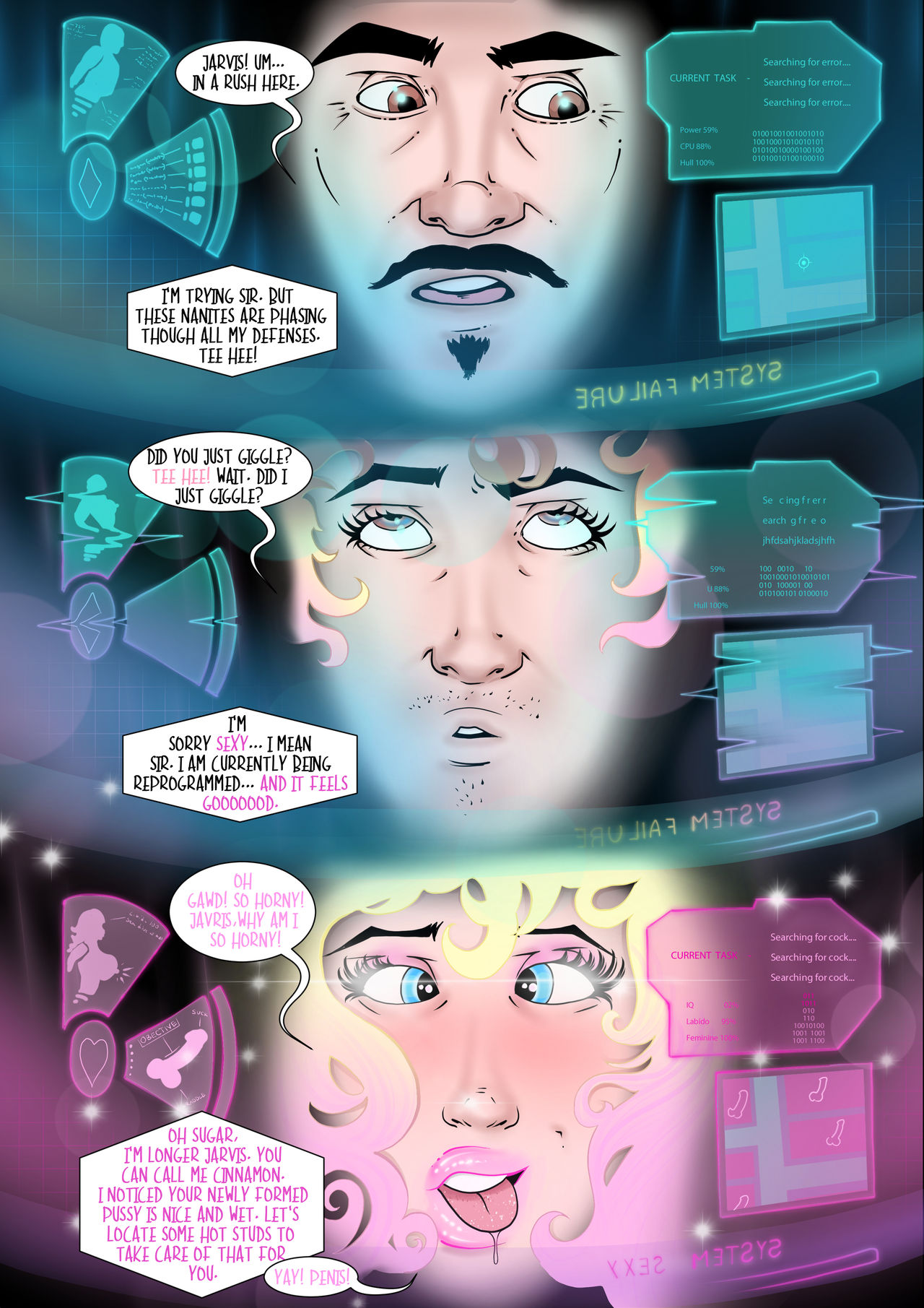 Doctor Bimboid vs Marvel Comic Heroes page 5 full